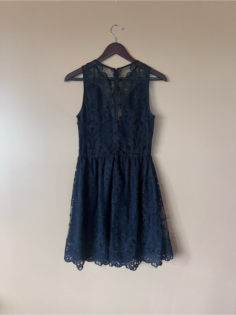 For Love & Lemons Black Lace Fit-and-Flare Mini Dress - Picture 2 of 3